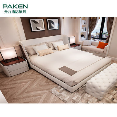 Modifique la cama moderna del estilo para requisitos particulares de Furniture&amp; del chalet del dormitorio moderno de los muebles con el color de marfil