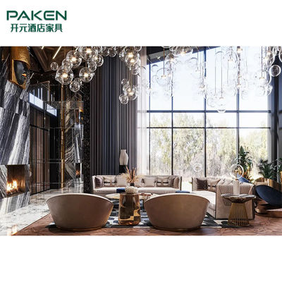 El estilo de lujo y elegante modifica los muebles modernos de lujo de la sala de estar para requisitos particulares del chalet