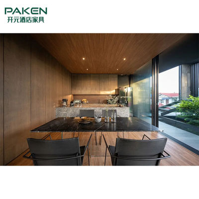 El estilo de mármol y de madera modifica los muebles modernos de la sala de estar para requisitos particulares de los muebles del chalet