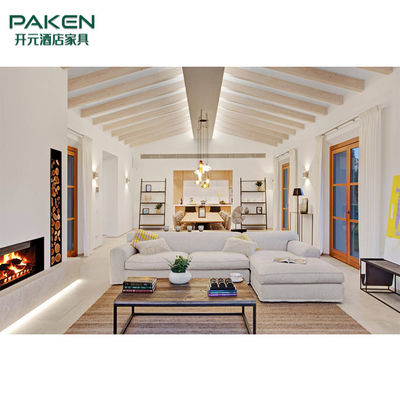 El estilo sucinto con color de marfil elegante modifica los muebles modernos de la sala de estar para requisitos particulares de los muebles del chalet