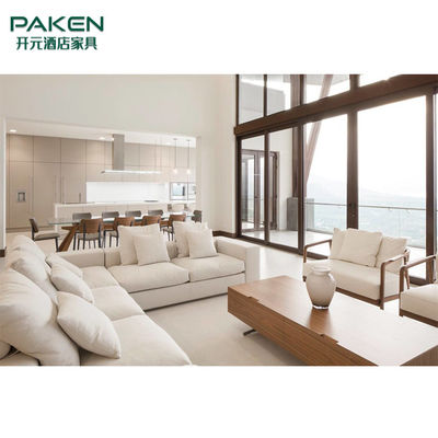 El estilo limpio y sucinto modifica los muebles modernos de la sala de estar para requisitos particulares de los muebles del chalet