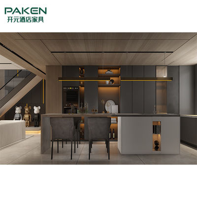 Moderno y elegante modifique los muebles modernos de la cocina para requisitos particulares de los muebles del chalet