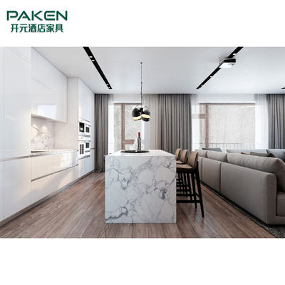 Modifique la cocina moderna Furniture&amp;Elegant de los muebles del chalet y el mármol para requisitos particulares