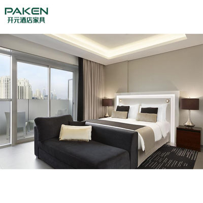 Muebles del dormitorio del hotel de Tan And White Color Luxury del sistema completo