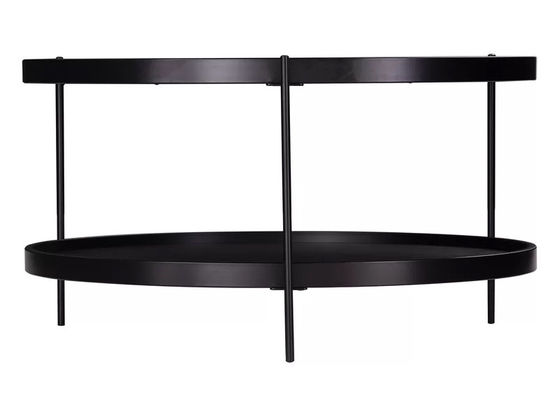 Blanco negro del apartamento del hierro de la ronda de los muebles flojos de madera modernos de la mesa de centro