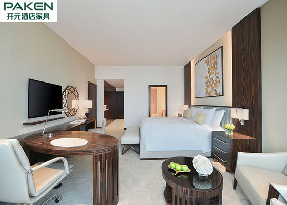 Sofitel cinco conjuntos de dormitorio estándar Ebony Veneer de los muebles del hotel de la estrella + Hue Fnurnitures ligero
