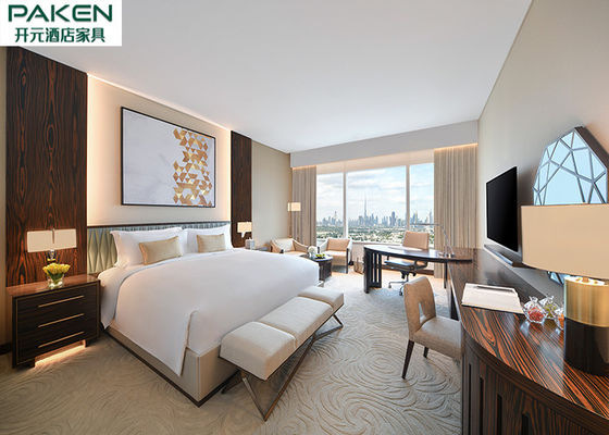 Sofitel cinco conjuntos de dormitorio estándar Ebony Veneer de los muebles del hotel de la estrella + Hue Fnurnitures ligero