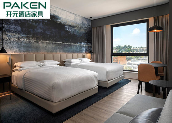 Cabecero tapizado de cuero simplificado moderno y Bedbase del diseño del hotel de Marriot